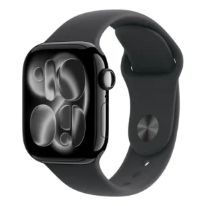 Apple Watch Series 11 GPS + Cellular - Caixa preta brilhante de alumínio – 42 mm - Pulseira esportiva preta – MG