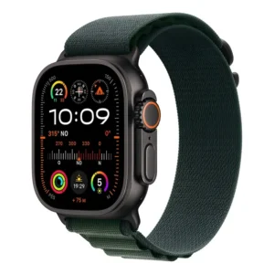 Apple Watch Ultra 2 GPS + Cellular • Caixa preta de titânio de 49 mm • Pulseira loop Alpina verde-escura – P - Distribuidor Autorizado