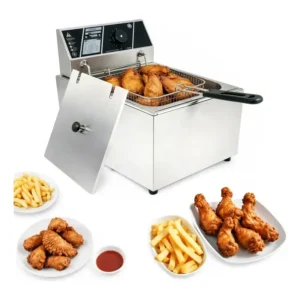 Fritadeira Elétrica Profissional 10l 2500w Inox Com Termostato E Cesto Removível