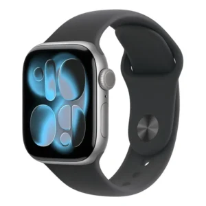 Apple Watch Series 11 GPS + Cellular - Caixa cinza-espacial de alumínio – 42 mm - Pulseira esportiva preta – PM - Distribuidor Autorizado