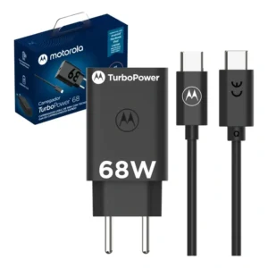 Carregador Turbo Power USB-C 68W Motorola Cor Preto