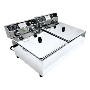 Fritadeira Elétrica Industrial 10 Lts 2 Cubas Com Tampas