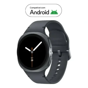 Samsung Galaxy Watch8 Smartwatch 44mm Lte, Galaxy Ai Caixa Grafite Pulseira Grafite Bisel Prata