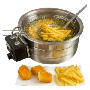 Fritadeira Elétrica Inox 3,5l Redonda Mk Fast Shop Rápida Prateado 60hz