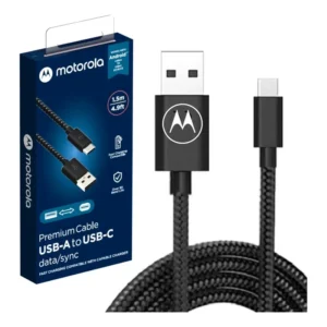 Motorola Cabo Carregador Turbo Power Usb P Usb C Tipo C 150cm Resistente Trançado Cor Preto