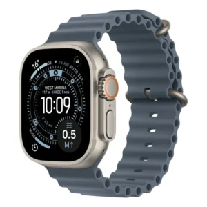 Apple Watch Ultra 3 GPS + Cellular • Caixa natural de titânio – 49 mm • Pulseira Oceano azul-âncora