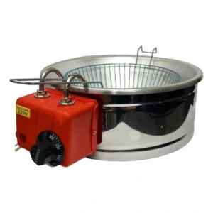 Fritadeira Elétrica Industrial Aço Inoxidável Tacho 5 Litros Vermelho