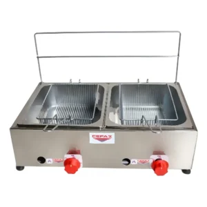 Fritadeira Industrial Cefaz Inox A Gás 2 Cubas 10L FC-02