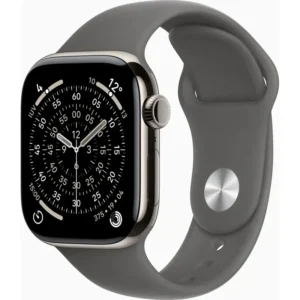 Apple Watch Series 11 GPS + Cellular - Caixa natural de titânio – 42 mm - Pulseira esportiva cinza-pedra – MG