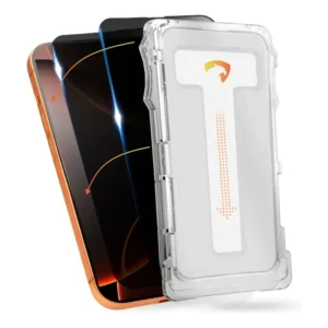Película UltraShield Privacidade para iPhone 14 Pro Max e 15 Plu Full Cover, Anti-Impacto, Alta Resistência Aplicador Magico e Proteção da Tela