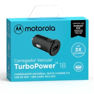 Carregador Turbo Power Motorola 18w Sem Cabo Preto
