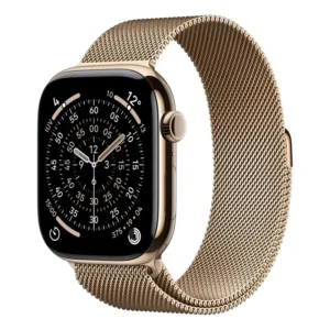Apple Watch Series 11 GPS + Cellular - Caixa dourada de titânio – 46 mm - Pulseira dourada estilo milanês – PM - Distribuidor Autorizado