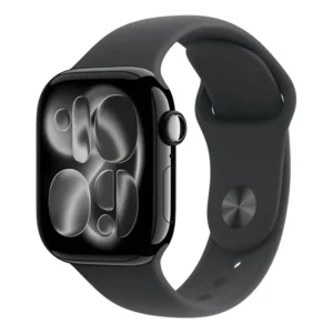 Apple Watch Series 11 GPS - Caixa preta brilhante de alumínio – 42 mm - Pulseira esportiva preta – PM