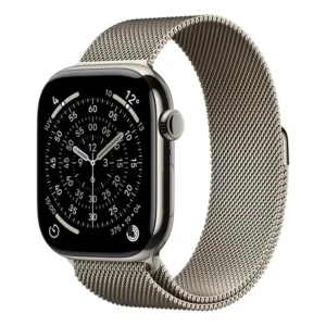 Apple Watch Series 11 GPS + Cellular - Caixa natural de titânio – 46 mm - Pulseira natural estilo milanês – PM