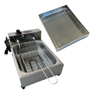 Fritadeira Industrial Elétrica Casinha Industrial Cuba 5l Com Escorredor M Cor Inox