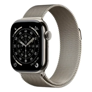 Apple Watch Series 11 GPS + Cellular - Caixa natural de titânio – 42 mm - Pulseira natural estilo milanês