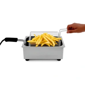 Fritadeira Elétrica Industrial A Óleo Cuba 1 Litro Inox Profissional Para Cozinha Pastel Coxinha Salgados
