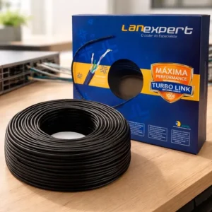 Cabo De Rede Utp Cat5e 100m Preto Cobre Lan Expert Rj-45