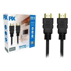 Cabo HDMI 2.0 10m 4K 60Hz 3D Macho Pix Conectores Ouro