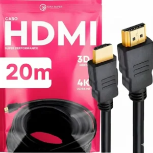Cabo Hdmi 20m Gold Ultra High Speed 4k 120hz Blindado Full Hd 3d Premium Max Amper Compatível Com Ps5 Tv Smart Projetor Pc