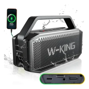 Caixa De Som Boombox Bt W-king Potente Recarregável Portátil
