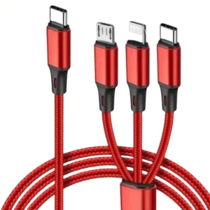 Carregamento Rápido 3 Em 1, Usb Trançado, 4 Pés