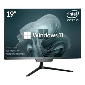 Computador All In One Ital Core i5 8GB RAM SSD 256GB Windows 11 Tela 19 Preto