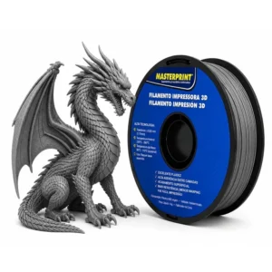 Filamento De Impressora 3d ABS 1,75mm 1kg Cor Cinza MASTERPRINT Brilho Premium Polimus 3D