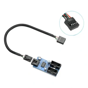 Hub USB 2.0 Interno Alloyseed 9 Pinos Splitter 1 Para 2 Conexões 30cm