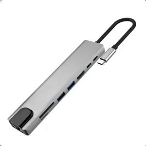 Hub USB-C 8 em 1 Exbom HDMI RJ45 Ethernet USB 3.0 para MacBook Laptop