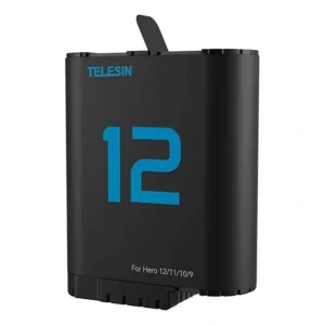 Kit 2 Baterias 1750mah Telesin Para Gopro 9 10 11 12 Black