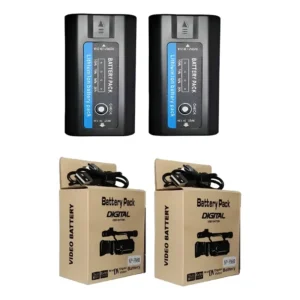 Kit 2 Np-f980 Com 10.000mah Powerbank Led Câmera Filmadoras