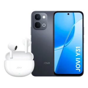 Kit Jovi Smartphone Jovi Y31 256gb 8+8gb Ram Câmera 50mp Preto + Novo Fone Bluetooth Jovi Buds Air3