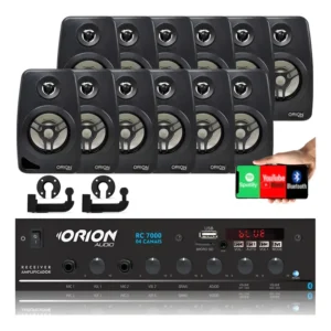 Kit Som Ambiente 500 Watts Bluetooth +12 Caixas Parede Preta