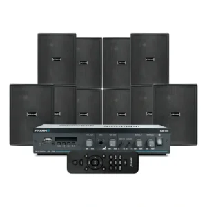 Kit Som Ambiente Academias Lojas - Amplif Slim 1600 + 10 Cxs Cor Pretopreto Potência De Saída Rms 60 W