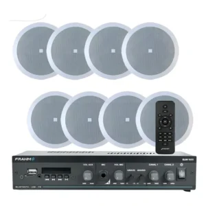 Kit Som Ambiente Teto Gesso Embutir Frahm y 8 Arandelas Jbl Cor Branco