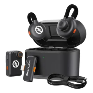 Microfone Hollyland Lark M2s Combo Wireless Usb-c E Câmeras Cor Preto