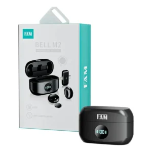 Microfone Lapela Duplo Sem Fio FAM Bell M2 iPhone Android Tipo-C