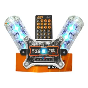 Par Leds Strobo Automotivo Ajk Rgb Para Som Faróis 3.0 Novo