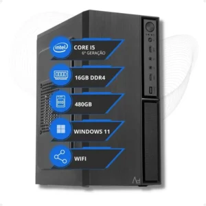 Pc Cpu I5 6ª Geração 3.2ghz 16gb Ram Ddr4 Ssd 480gb + Wifi