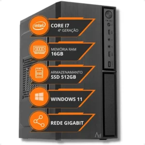 Pc Cpu I7 4ª Geração 3.4ghz 16gb Ram Ssd 512gb + Wifi
