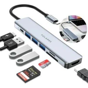POLARES ZEN1 Adaptador Hub Usb-c Compatível com Macbook Air M1 M2 Dex Hdmi 4k 7 Em 1 Polares
