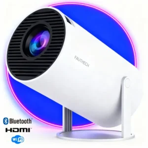 Projetor Smart Portátil Hy300 4k Full Hd Android 11 Wifi 5g Bluetooth Retroprojetor Cinema Em Casa Tela Gigante Imagem Nítida Branco Compatível Com Celular, Tablet E Notebook