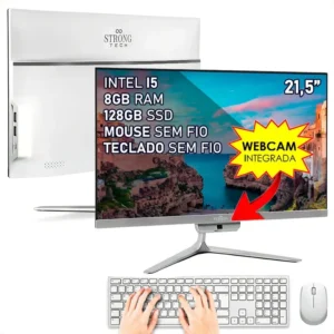 Strong Tech Computador Completo All In One I5 8gb Ssd 128gb Tela 21.5 Webcam Wifi Bluetooth