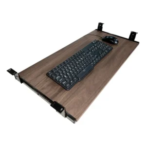 Suporte Deslizante Retrátil Teclado Mouse Mesa Pc Escritório Cor 60x35 Amadeirado Escuro