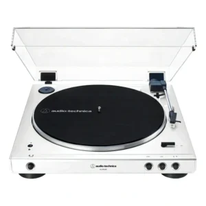 Toca discos Audio-Technica AT-LP60xBT com Bluetooth branca