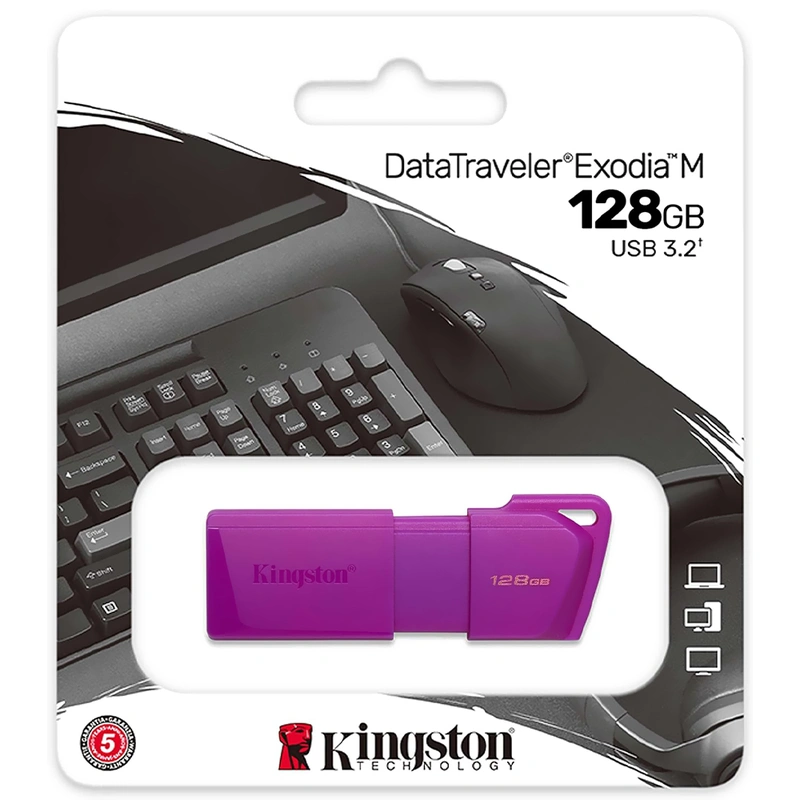 Pendrive Kingston Exodia M 128GB USB 3.2 - Roxo (KC-U2L128-7LP) - Imagem 3