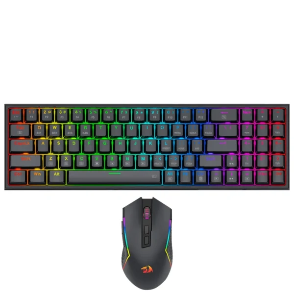 Teclado Gamer Mecânico Redragon S136 Combo Wireless RGB RED Inglês - Preto