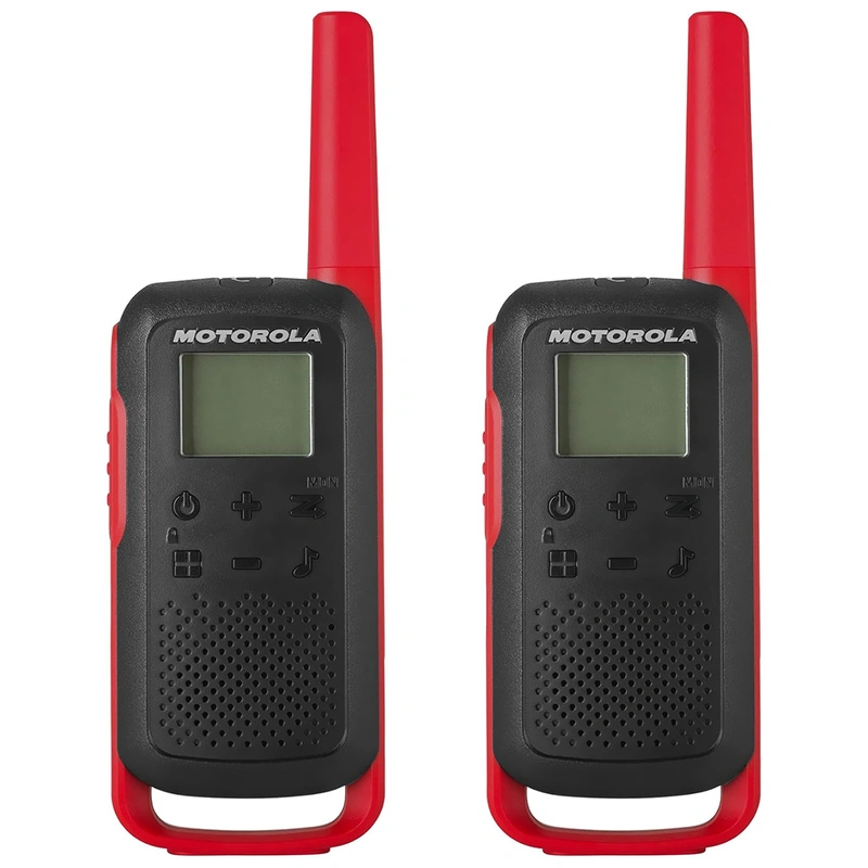 Walkie Talkie Motorola T210 FRS GMRS 20 Milhas Bivolt - Preto Vermelho | TALKABOUT T210
