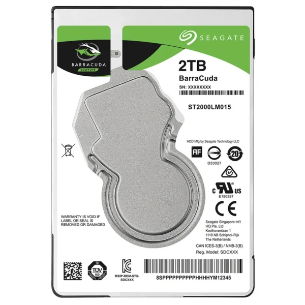 HD para Notebook Seagate 2TB BarraCuda 2.5 SATA de 6Gb/s ST2000LM015
